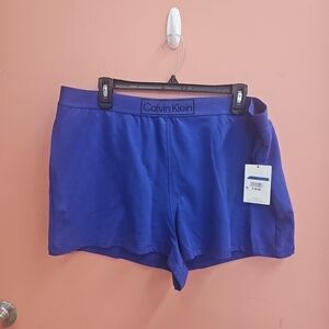 NWT Calvin Klein Women's Size XL Blue  Sleep Shorts Comfy Sleepwear Loungewear